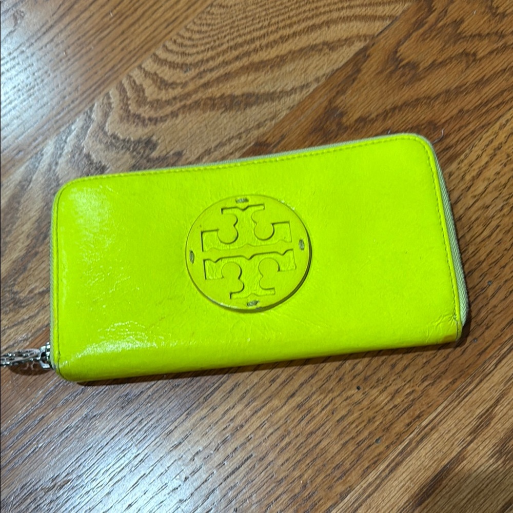 Tory Burch Neon Yellow Wallet